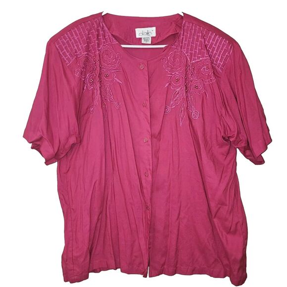 Dalin Pink Beaded Shorts And Top Matching Outfit 1X Sparkle Chic Vacation Bright - Picture 2 of 16